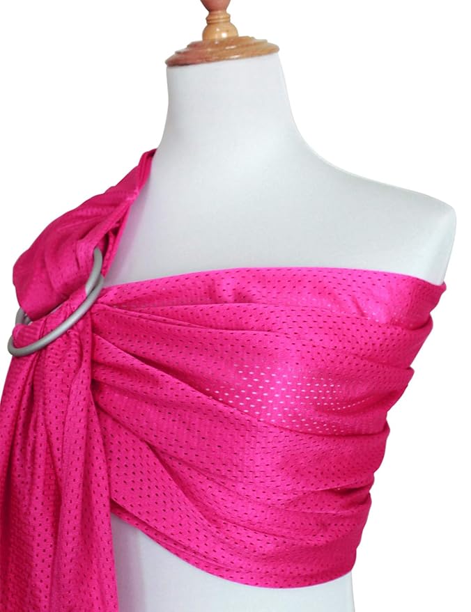 Baby Water Ring Sling Carrier | Lightweight Breathable Mesh Baby Wrap for Infant, Newborn, Kids and Toddlers | Perfect for Summer, Swimming, Pool, Beach | Great for Dad Too Rose