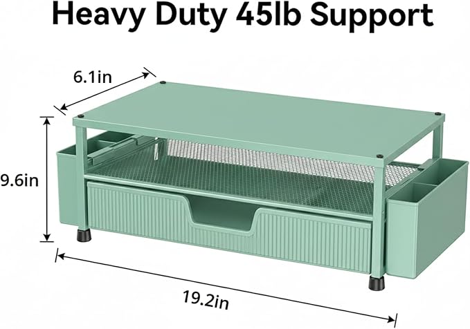 ECOLOVI Desk Organizer and Accessories, 2-Tier Computer Monitor Stand Rise