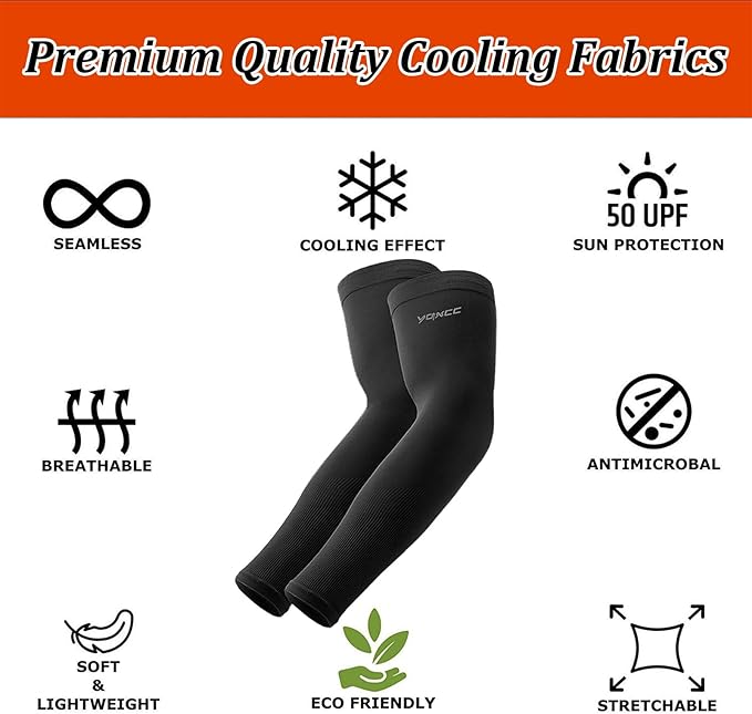 YQXCC 4 Pairs Arm Sleeves, Cooling UV Sun Protection Sports Compression Sleeves for Men Women, Golf Basketball Arm Sleeves