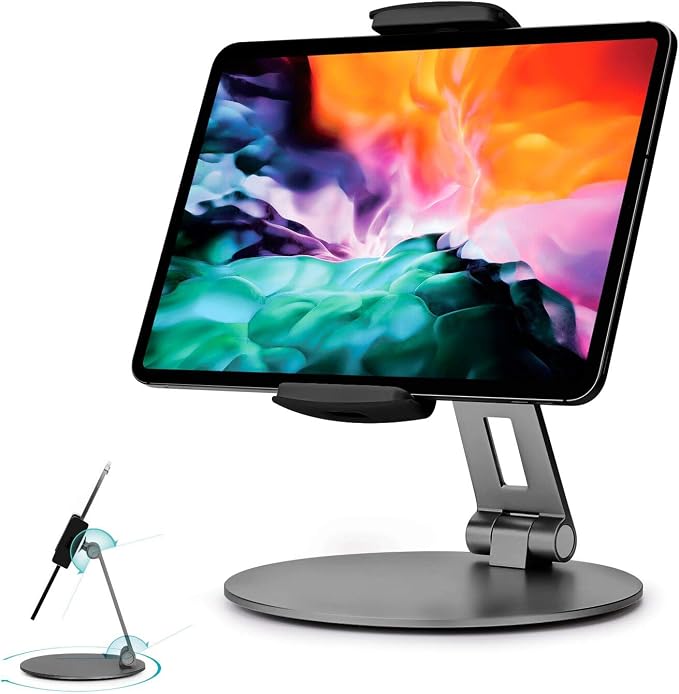 Stouchi 12.9 iPad Stand, 360 Swivel Base Tablet Holder