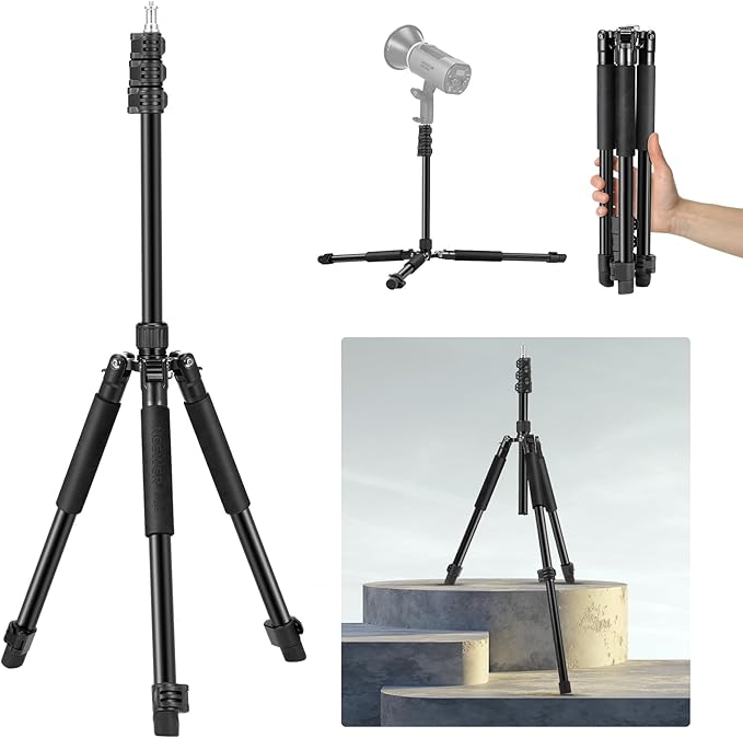 NEEWER Photography Light Stand, 1.5-6.4ft/47-195cm Aluminum Reversible Studio