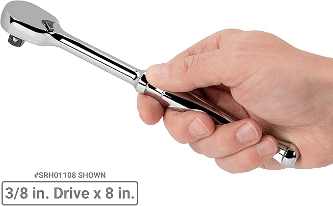 TEKTON 3/8 Inch Drive Non-Quick-Release Ratchet Set, 4-Piece (4-1/2, 8, 12, 18 in.) | SRH91007