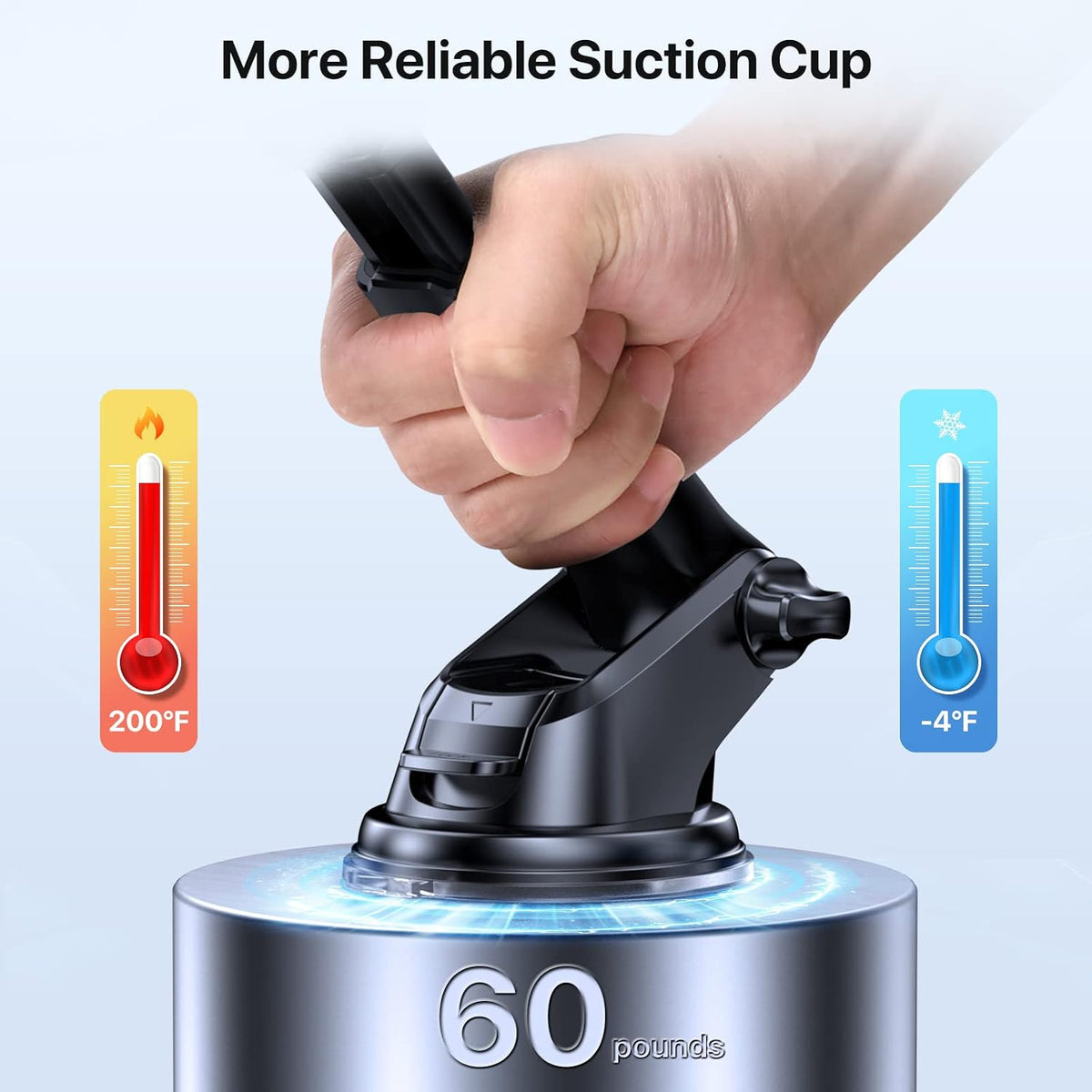 Universal Phone Mount for Car, Reliable Suction Hands-Free Car Phone Holder Mount, Automobile Cell Phone Holder Car for Dashboard Windshield Vent Fit for All Smartphones