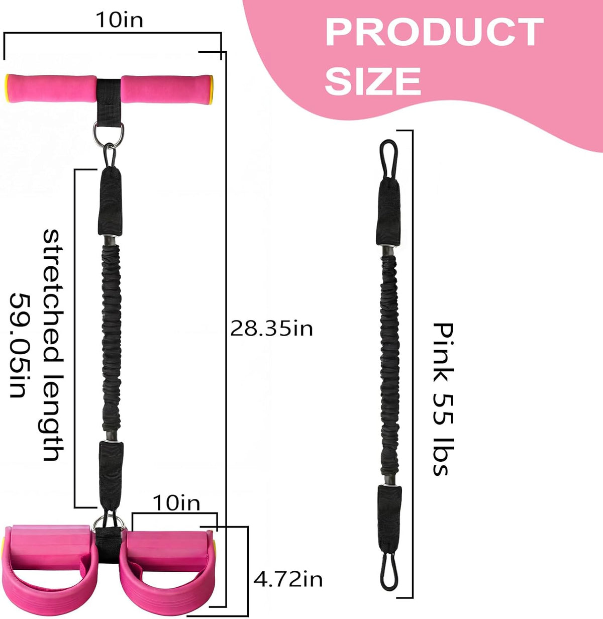 Skiennix Upgraded Pedal Resistance Band - Durable Exercise Tool with Anti-Slip Footrest for Core & Arms