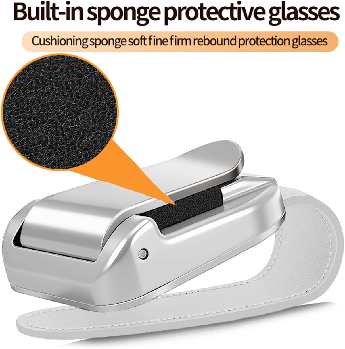 Sunglass Holder for Car Visor,（Zinc Alloy Body） car Visor Sunglasses Clip, Auto-Clamping Eyeglasses Organizer for Sun Visor, One-Handed-Operation,Universal Fit
