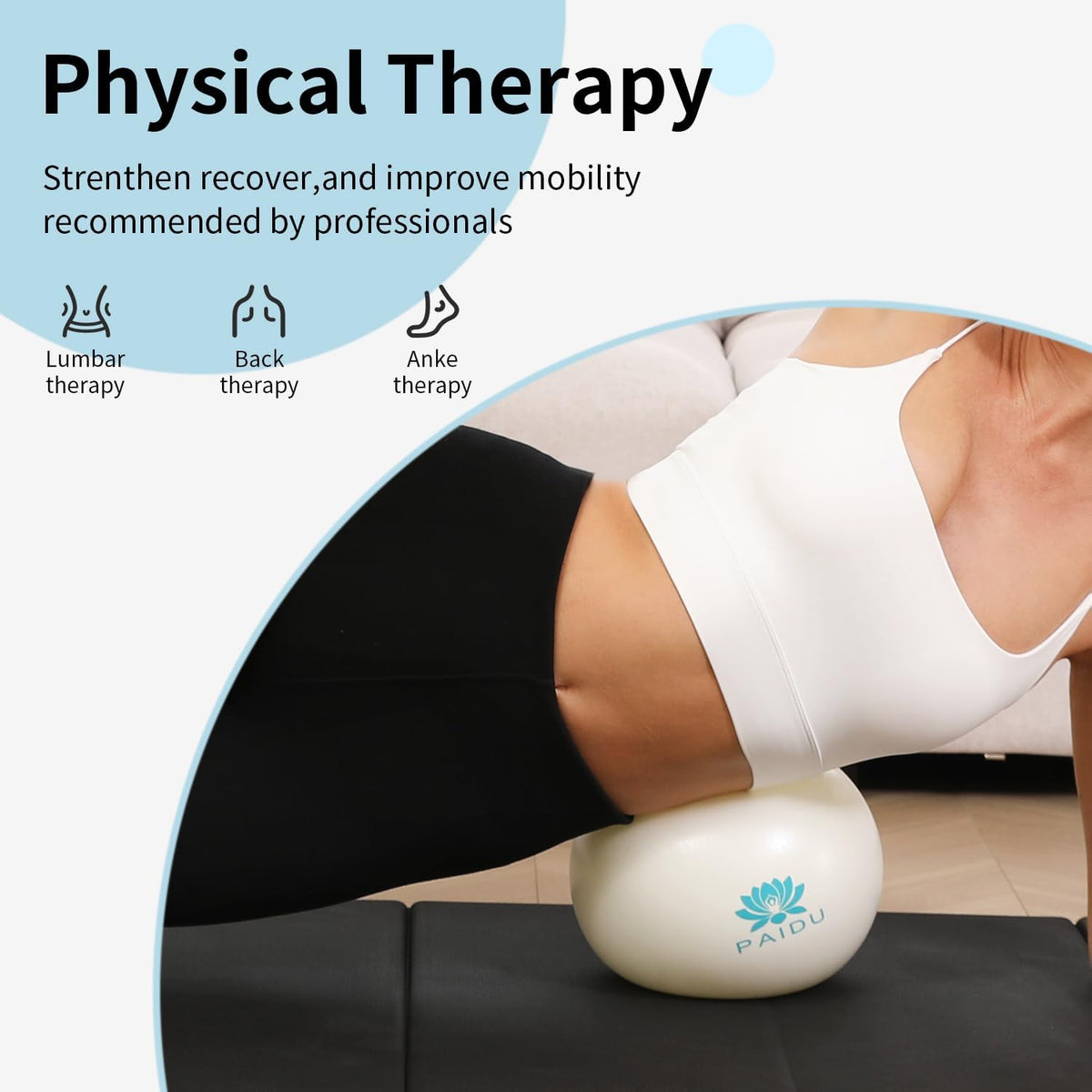 PAIDU Pilates Ball - 10-Inch Anti-Explosion Mini Yoga Ball for Core Training & Stability