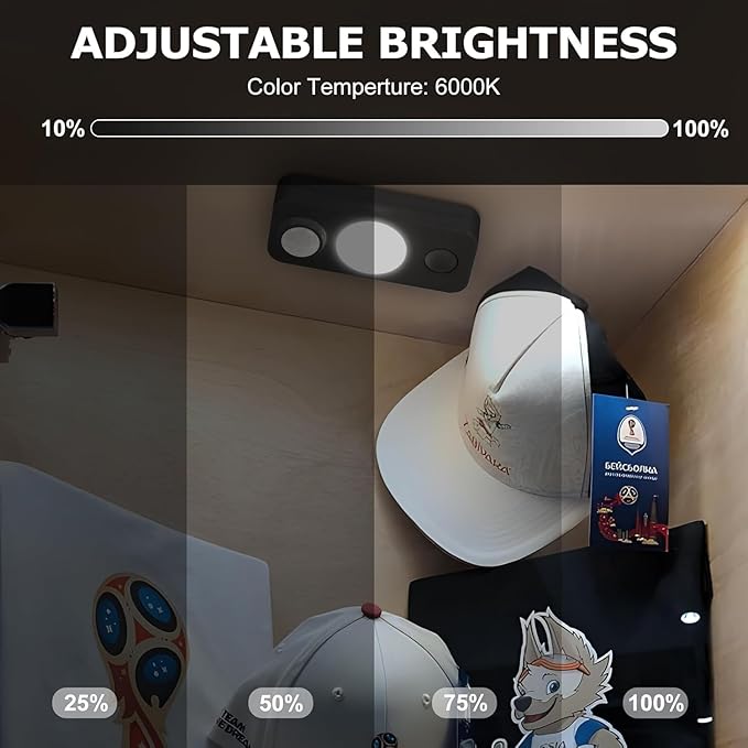LED Motion Sensor Puck Lights, Rechargeable Cabinet Lights, Stick on Wireless LED Night Light for Closet, Drawer, Shelf, Under Cabinet, Daylight White 8Pack, USB Charging Cord Included