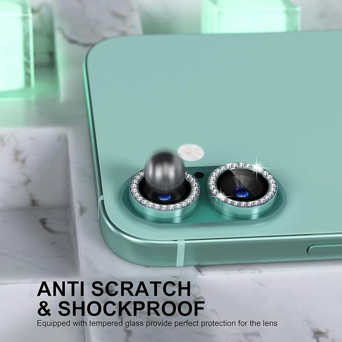 Choiche Compatible for iPhone 16 /iPhone 16 Plus Camera Lens Protector Bling