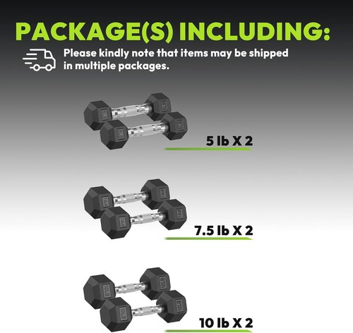HANDBODE Hex Dumbbells Set - Rubber Encased 45-480 lb Hand Weights for Home Gym & Strength Training