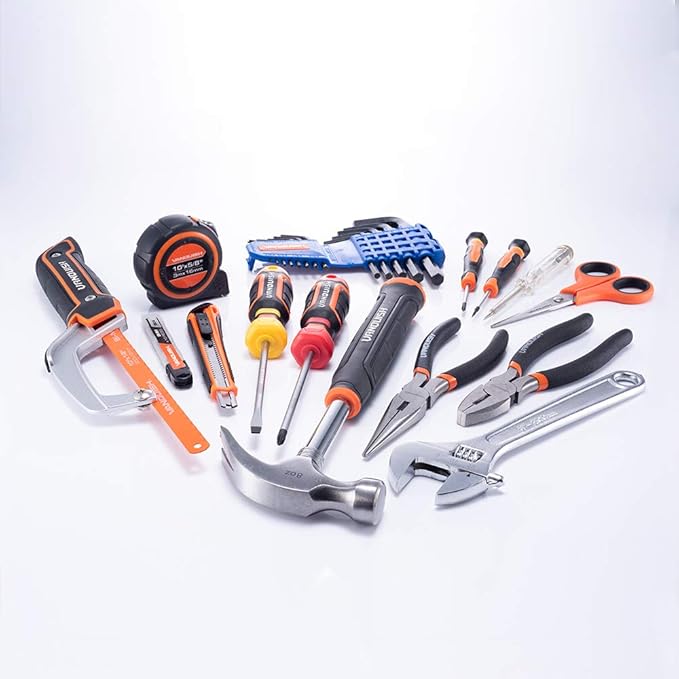 Vanquish 37-Pieces Tool Set for Home,Basic Essential Small Tool Kit Box for Apartment, Dorm, and Household with Blow Molded Storage Case (8001)
