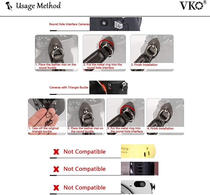 VKO Vintage Camera Neck Strap, Nylon Rope Camera Shoulder Straps