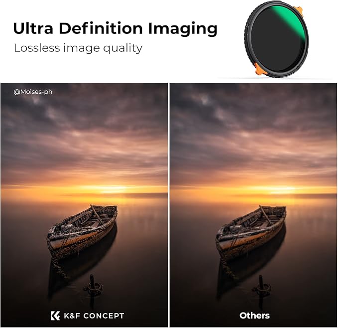 K&F CONCEPT 43mm ND4-64 ND Lens Filter Variable & CPL Polarizers Filter 2-in-1