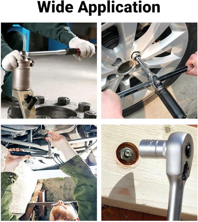 Fafeicy Sliding Wrench Breaker Bar 9.8inch Sliding T Handle Socket Wrench Breaker Bar Heavy Duty Steel with High Torsion Force (1/2 inch)