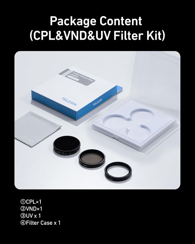 TELESIN Filters Set for DJI Osmo Action 5 Pro/4/3 Xtra Edge/Xtra Edge Pro