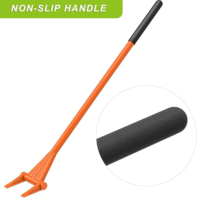 Dolibest 48'' Demo Bar, Heavy Duty 2-Tine Wrecking Bar with Ergonomic Handle for Efficient Wooden Demolition and Renovation, All-Steel Construction