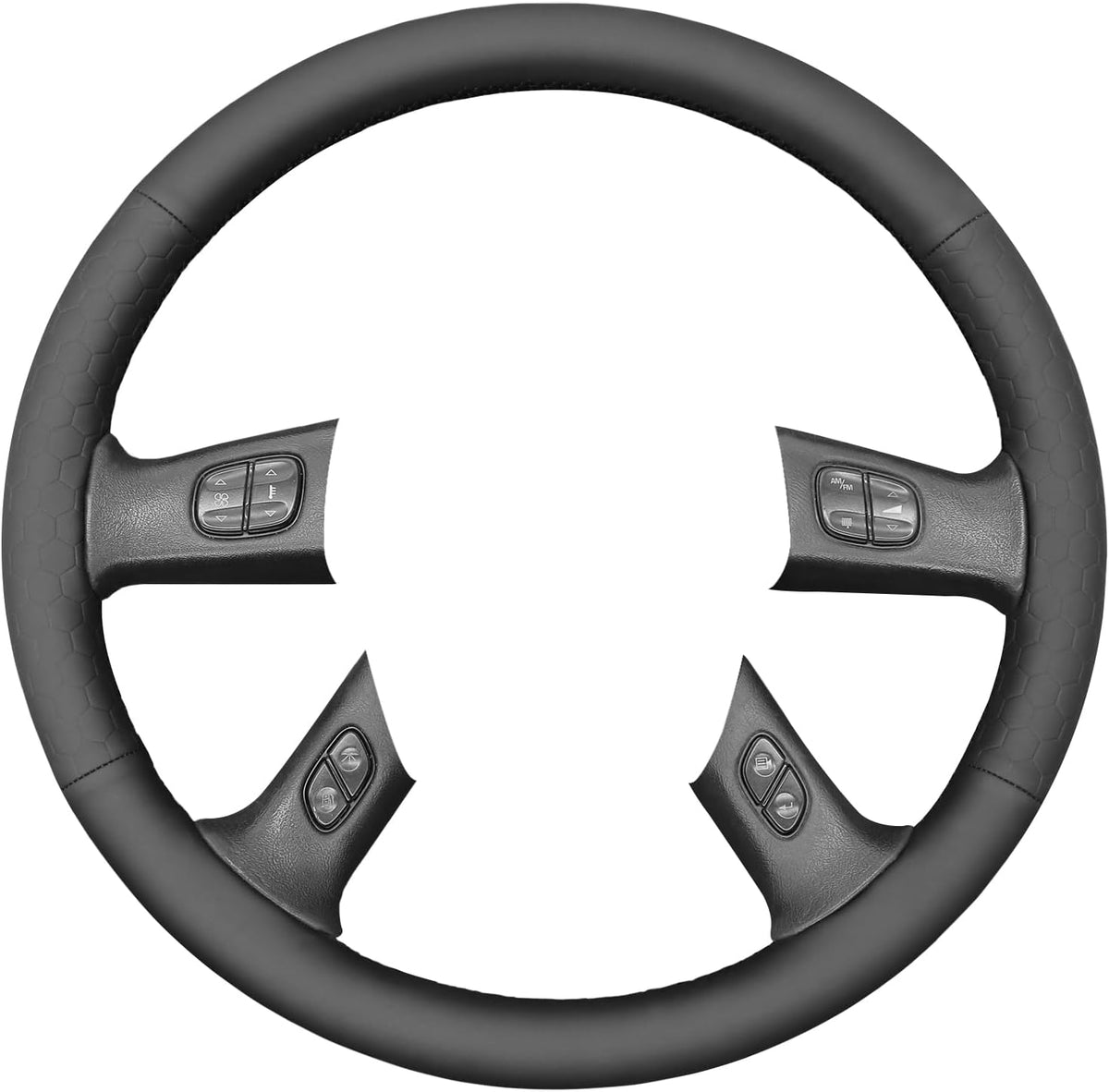 MEWANT Stitch On Custom Fit Steering Wheel Cover for Chevy Silverado