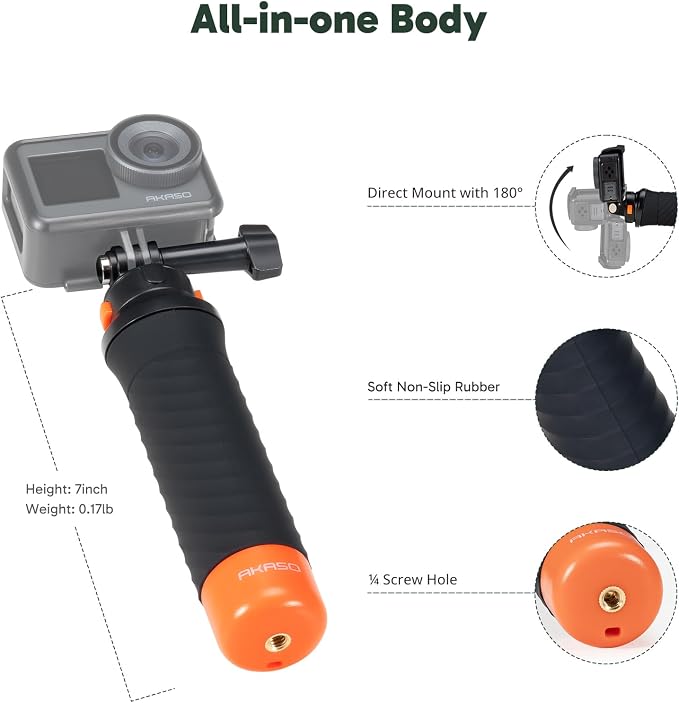 AKASO Waterproof Floating Hand Grip Action Camera Accessories