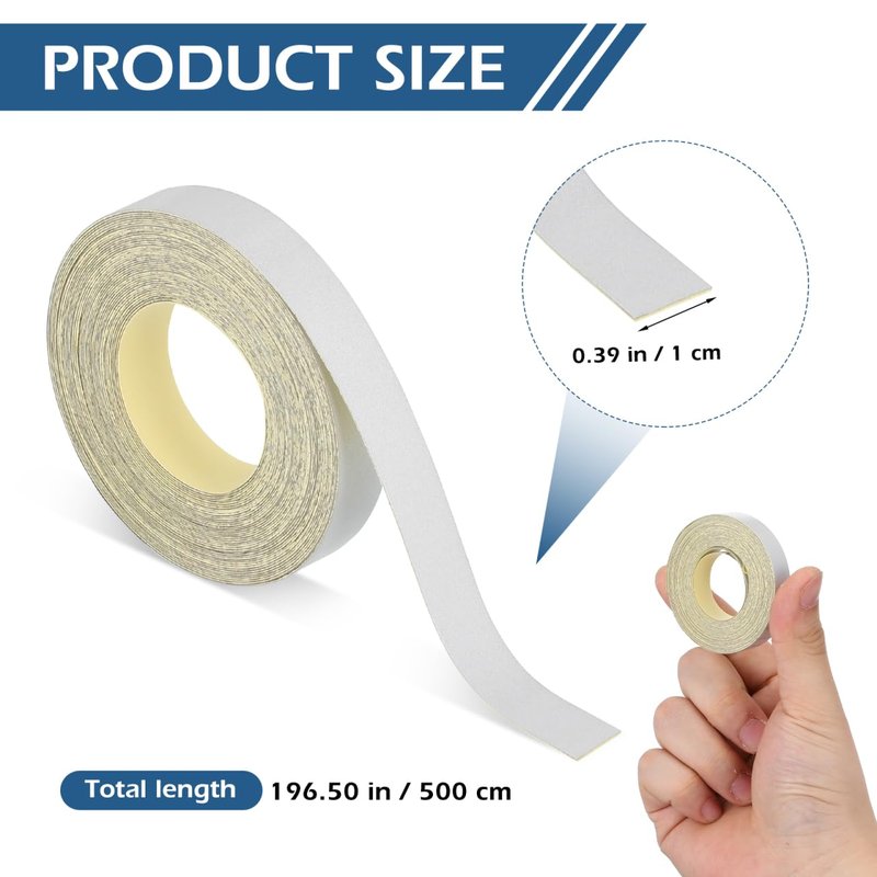PRETYZOOM 16ft Tachometer Reflective Tape Roll (0.3" Wide) - High Visibility Self-Adhesive Reflective Sticker for Digital Photo Laser Tachometers - Waterproof RPM Speed Testing Strips, Freely Cut