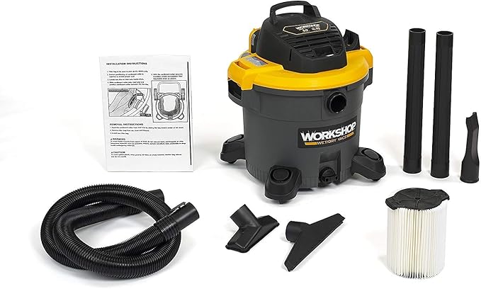 WORKSHOP Wet/Dry Vacs Shop Vacuum WS1200VA 12-Gallon 5.0 Peak HP General Purpose Wet Dry Vacuum Cleaner with Filter, Dust Bag, Hose and Attachments for Home, Workshop and Jobsite Cleaning