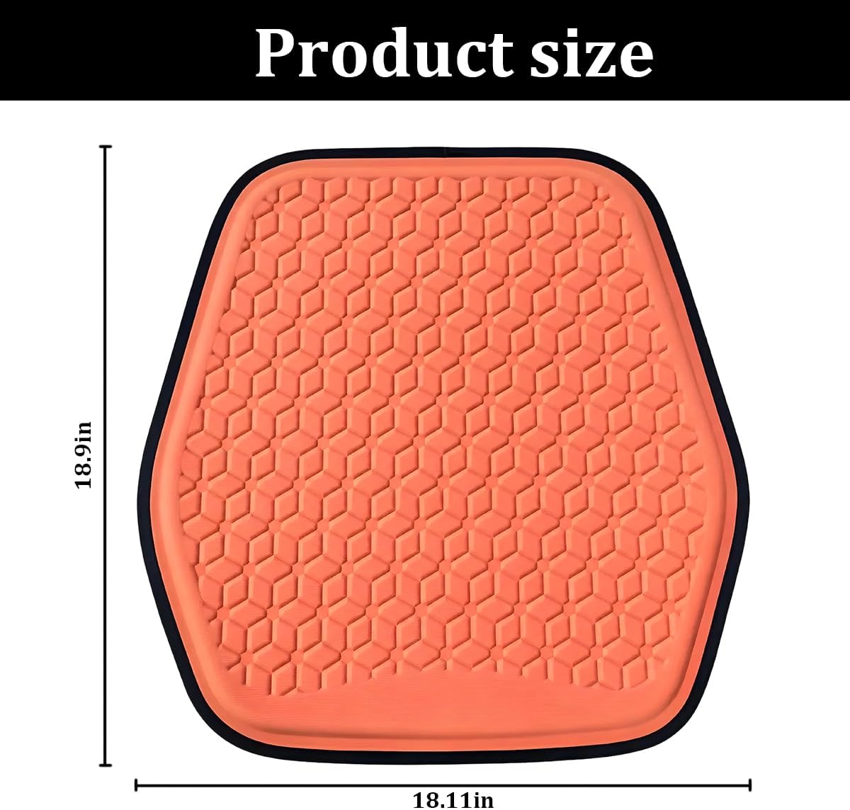 Zpana Gel Car Seat Cushion, Non-Slip & Comfortable Automotive Chair Protector Pad for Driving, Breathable Vehicle Interior Mat Cover Accessories, Universal Fit (Orange)