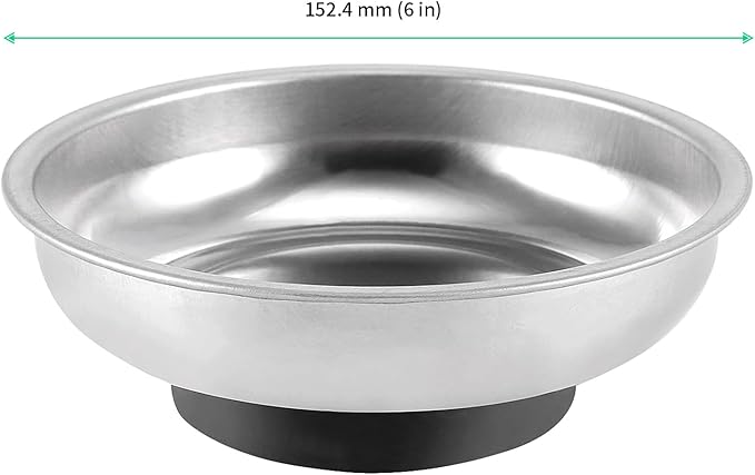 FUNSUEI 10 Packs 6 Inches Magnetic Tray, Stainless Steel Magnetic Bowl, Round Magnetic Parts Tray for Pins, Screws, Bolts, Nuts, Small Parts
