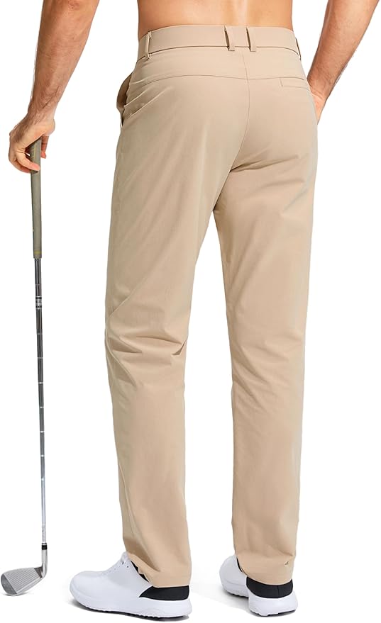 Pudolla Men's Golf Pants Stretch Work Dress Comfy Pants 30"/32"/34" Lightweight Quick Dry Casual Slacks Trousers with Pockets