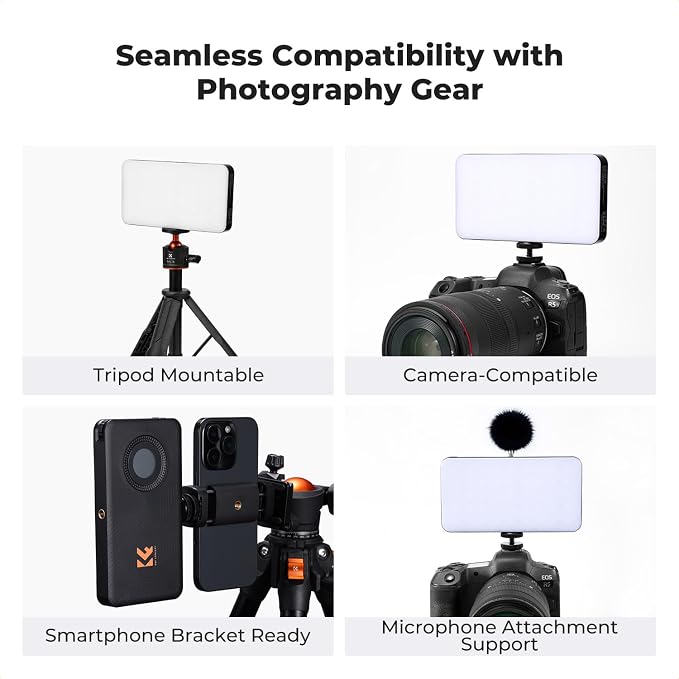 K&F CONCEPT RGB Video Light, Portable Camera Light