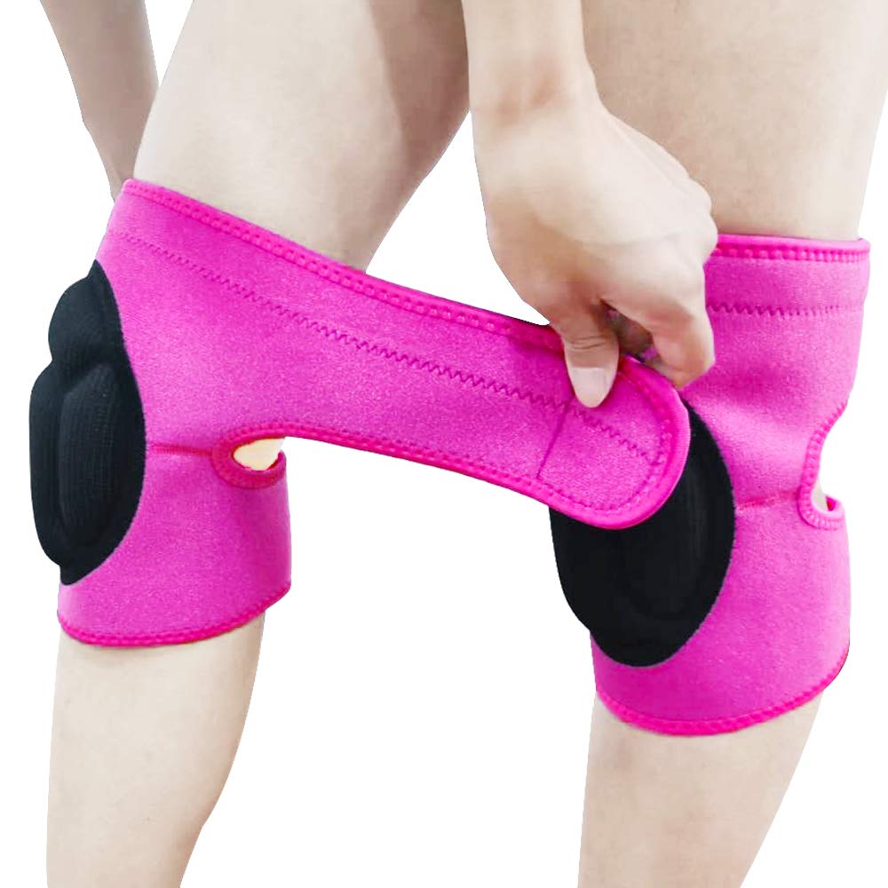 Skiennix Women’s Knee Pads - Soft Inner Liner & Adjustable Fit for Gardening & Cleaning - Pink, Large (1 Pair)