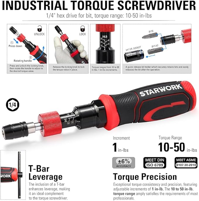 STARWORK TRUE MECHANIC™ 313-Piece Mechanics Tool Set and Socket Set, Professional SAE/Metric
