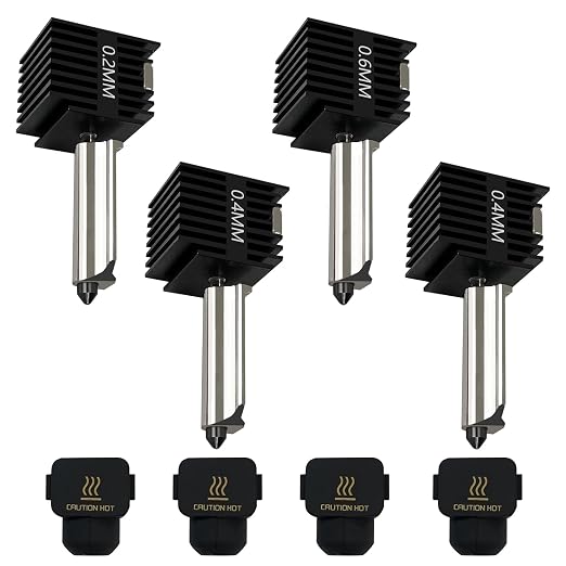 HzdaDeve 4 Pack 0.2MM 0.4MM 0.6MM A1 Mini/A1/A2L Hotend Print Head Hot End Kit