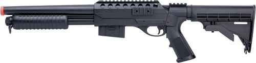 Game Face ASGM47 VooDoo Airsoft Shotgun - Spring-Powered Pump Action, Black, 6.0mm