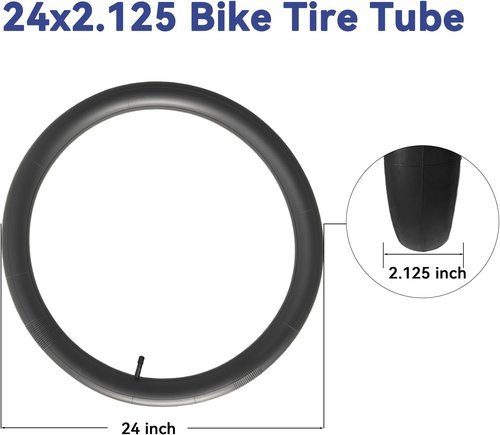 24-Inch Bike Tube - 2-Pack Schrader Valve Bicycle Tubes for 24x2.125 to 24x2.40 Sizes | Durable & Reliable
