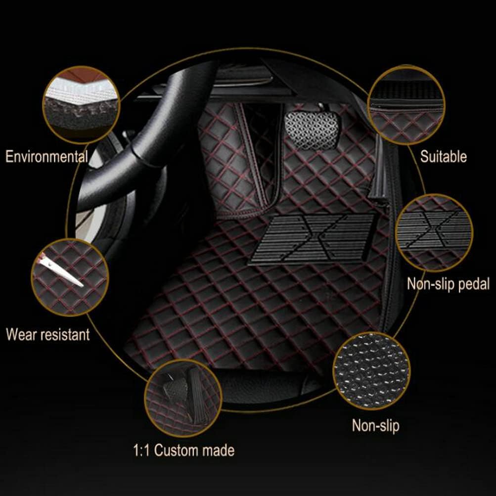 TAHALICustom Colors Car Floor Mats Black Pink for 99.9% Sedan SUV Sports， All-Weather Liners Car Floor mat，Luxury Leather Automotive Floor Mats (Green-,3D Floor Mats)