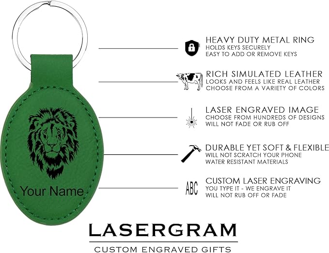 LaserGram Oval Keychain, Disc Golf, Personalized Engraving Included