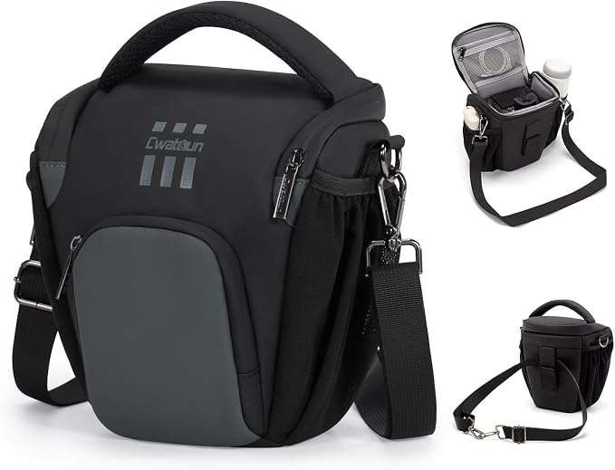 Cwatcun Camera Sling Bag Small, Compact DSLR Waterresistant Shoulder Bag