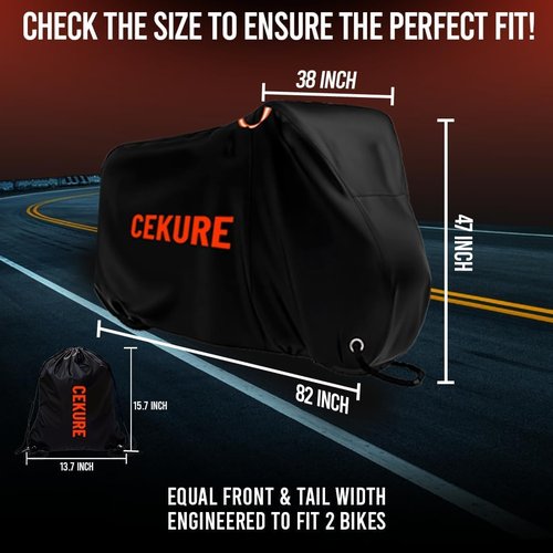 Bike Cover for 2-3 Bikes | 600D Waterproof Heavy-Duty Outdoor Storage - Fits eBikes, Mountain Bikes & More