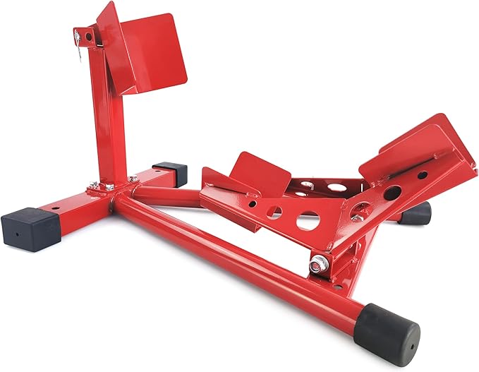 Garvee Universal Wheel Chock & Motorcycle Stand Heavy Duty 1500Lb Capacity Adjustable Motorcycle Wheel Chock 12''-21'' for Trailers, Cruiser, Sport and Dirt Bikes