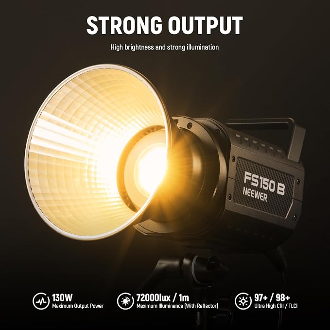 NEEWER FS150B LED Video Light 2.4G/APP Control, 130W Bi Color COB Silent