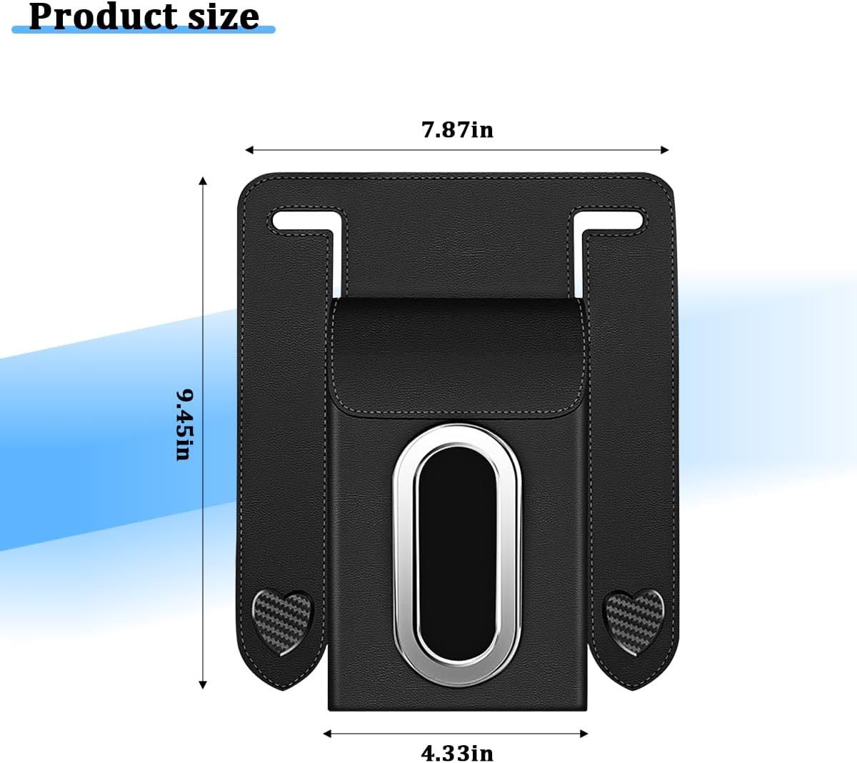 Car Tissue Holder, Multifunctional Vehicle Seat Back Hanging Tissue Box with Storage Hook, Automotive Interior Backseat Napkin Organizer, Universal for SUV Automobile Truck (Black)
