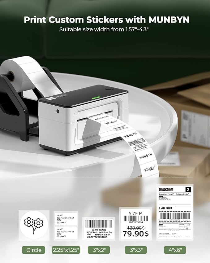MUNBYN Shipping Label Printer RealWriter 941, 4x6 Thermal Label Printer