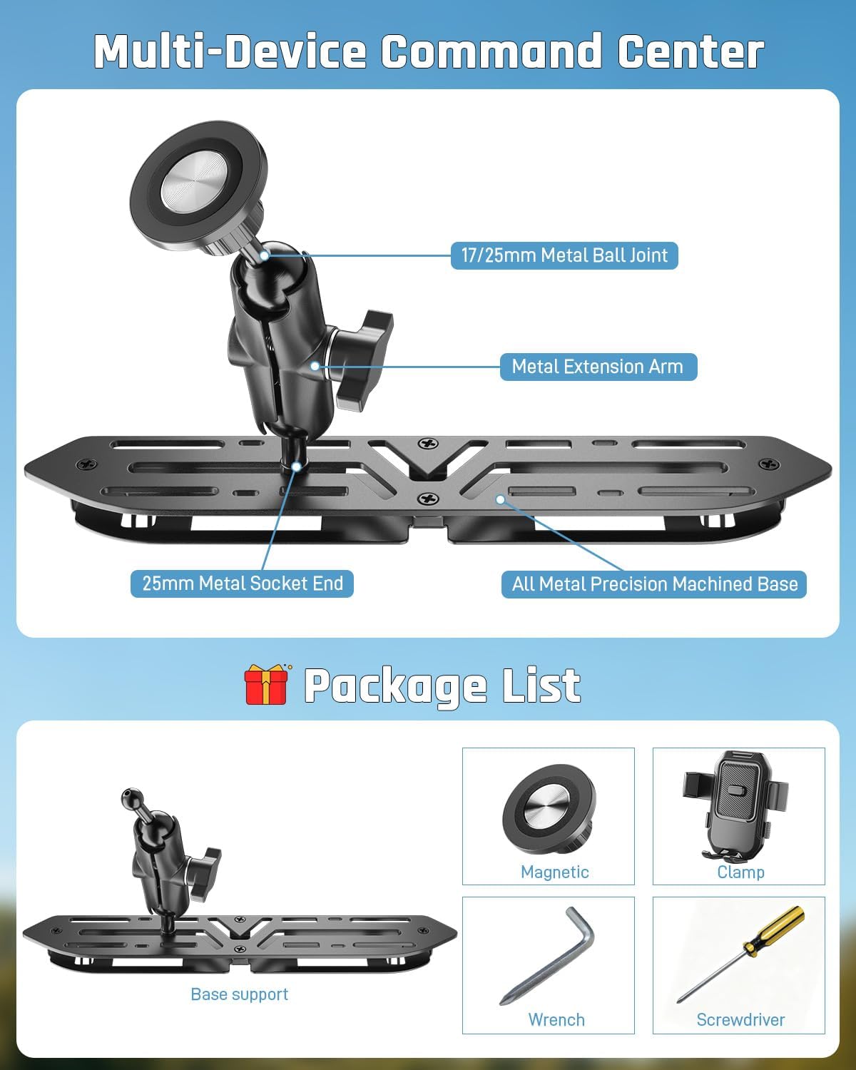 Phone Holder for Jeep Wrangler JL 2018-2023 & Gladiator JT 2020-2023