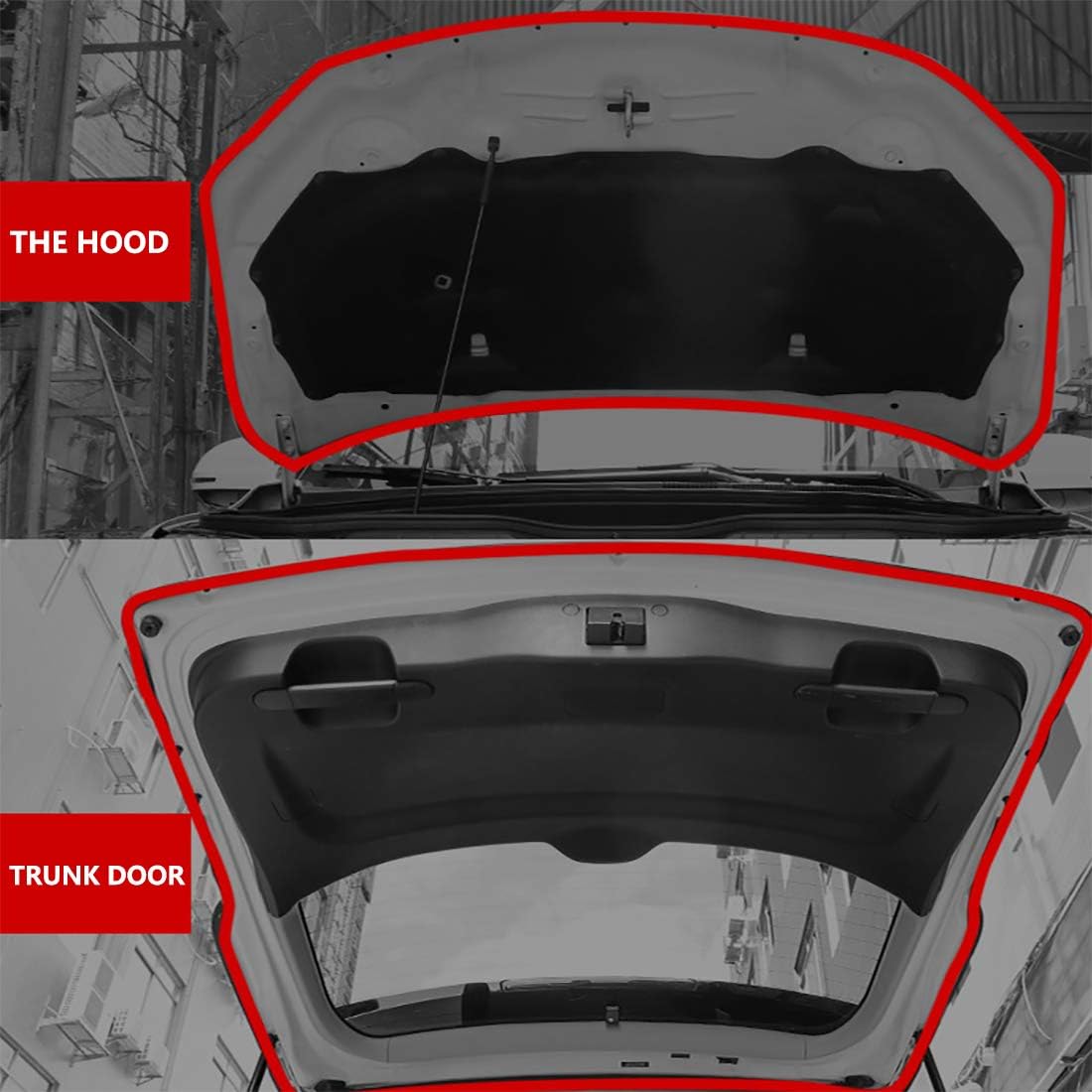 Universal Car Weather Stripping, Self-Adhesive Auto Door Rubber Seal Strip, Engine & Window Noise Insulation (47/100" x 2/5" x 33 Feet)