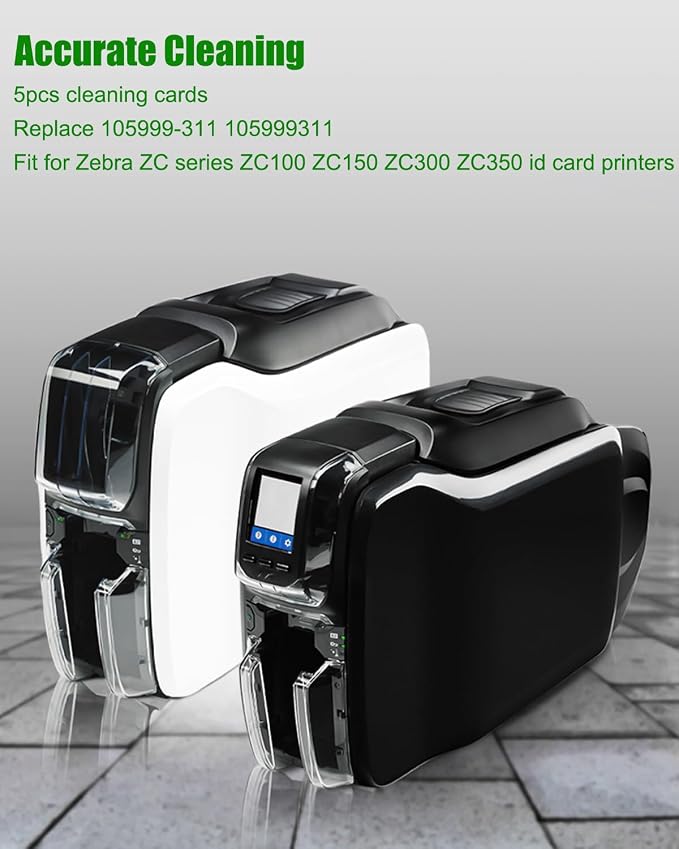 Cleaning Card Kit Fit for Zebra ZC Series ZC100 ZC150 ZC300 ZC350 ID Card
