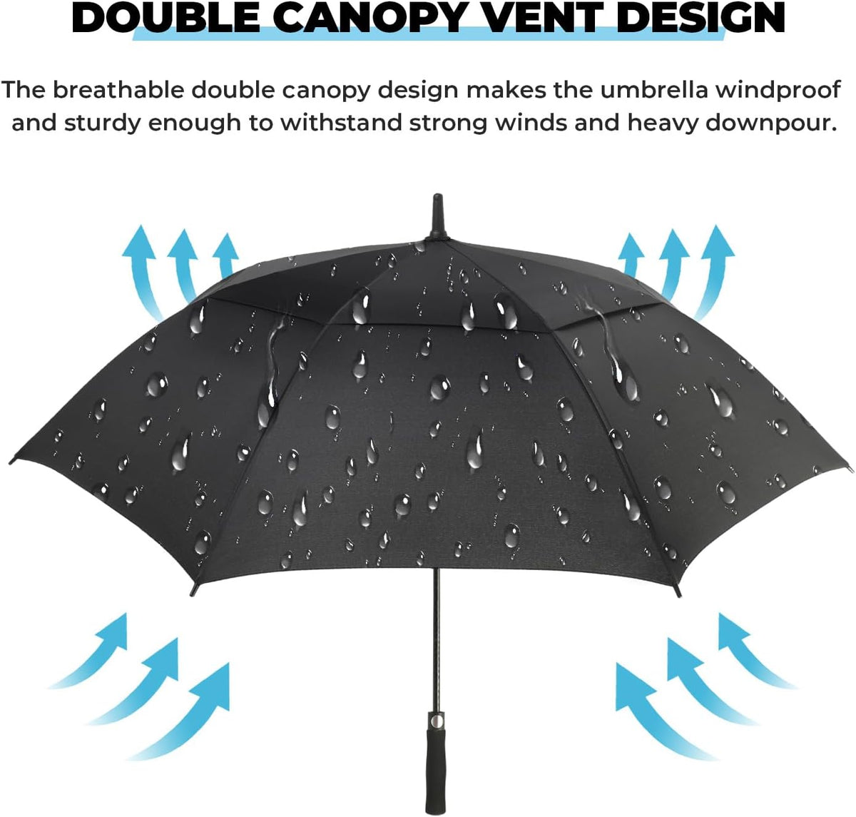 ZDSSM Golf Umbrella - Automatic Open, Extra Large 54/62/68/72 Inch, Windproof & Waterproof Double Canopy