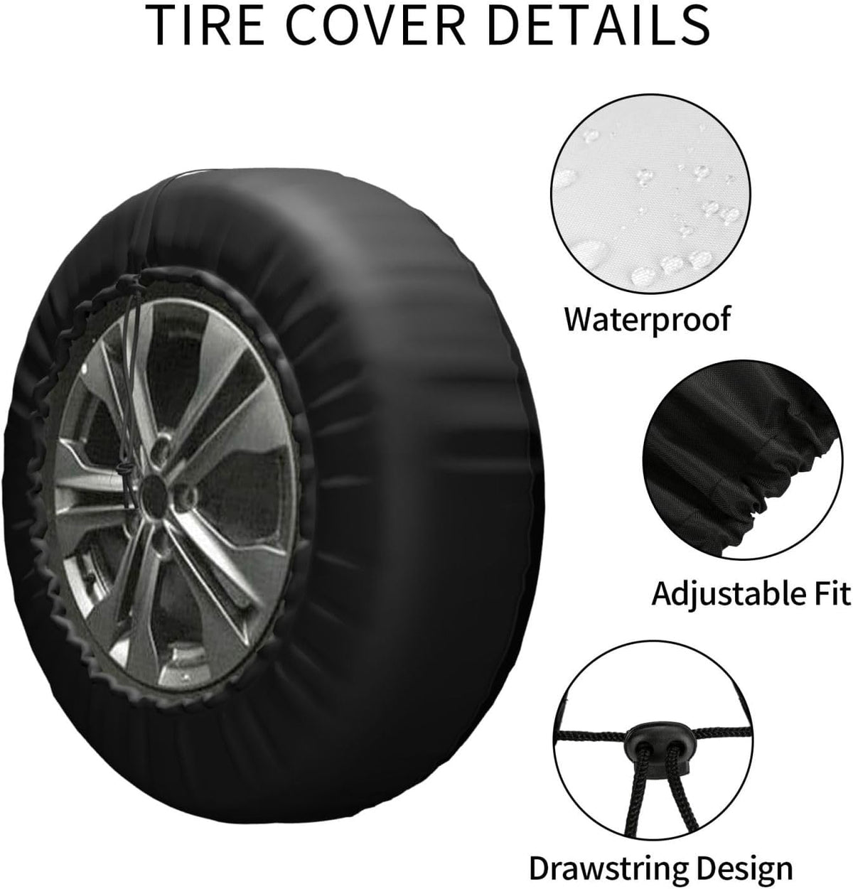 I Hate Pulling Out Funny Camping Spare Tire Cover - Waterproof, Dust-Proof, Sunscreen Universal Wheel Protector for Trailer, SUV, Truck, and RV 17 inch
