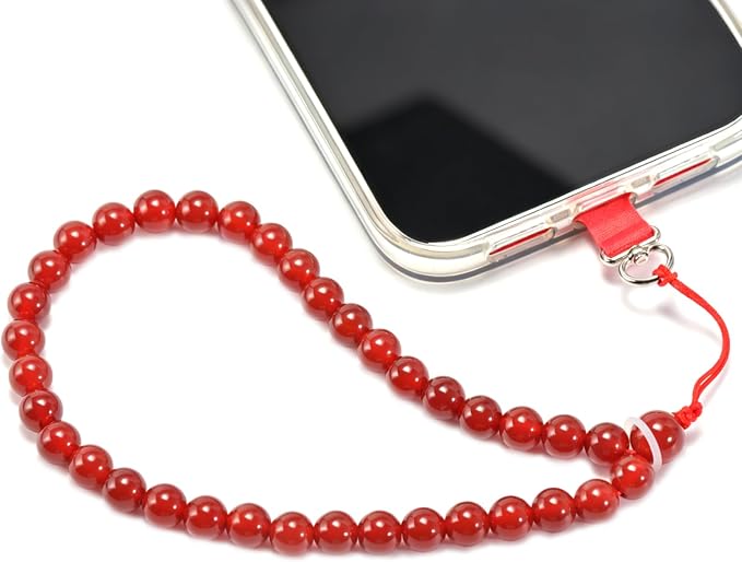 Agate Beaded Phone Wrist Strap for Women Men Stone Beads Charm Handmade