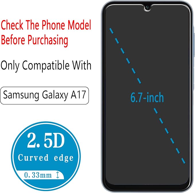 Screen Protector for Samsung Galaxy A17 Tempered Glass