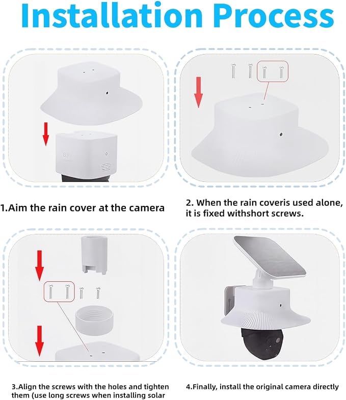 2 Pack Rain Cover for Eufy Security SoloCam S340, Dustproof and UV Resistant