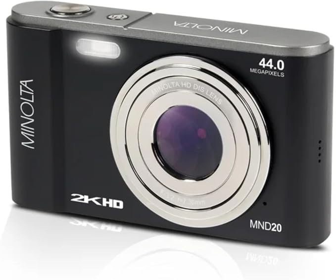 Minolta MND20 44MP Digital Camera – 2.7K Ultra HD Video, 16X Digital Zoom