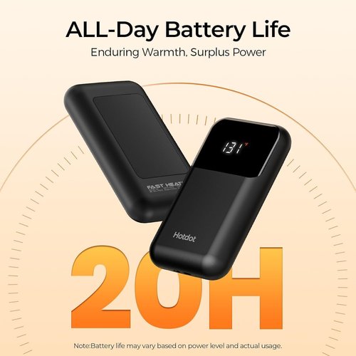 Hotdot Rechargeable Hand Warmers - 4 Heat Levels (104–131°F) with Real-Time Temp Display | Portable & Fast Heating Gift for Men & Women